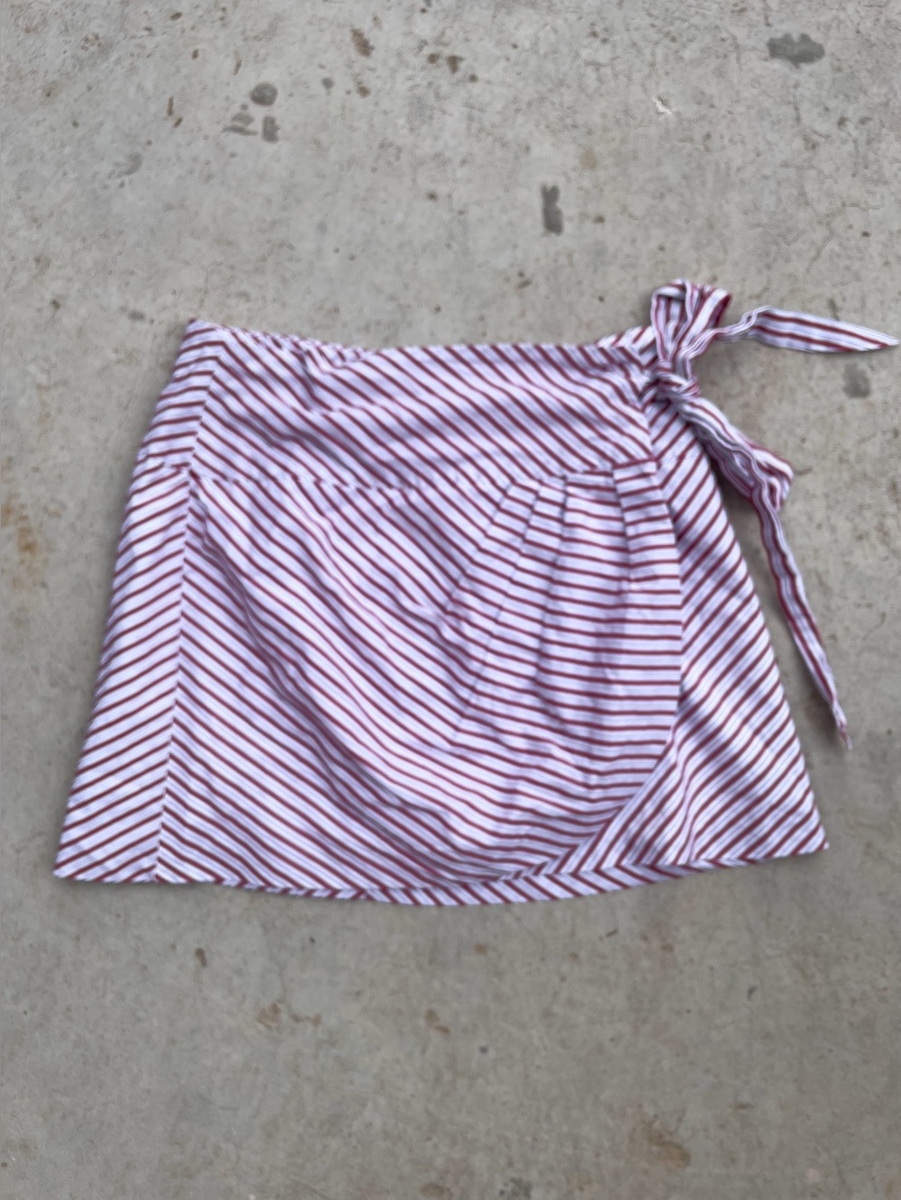 Zara striped cotton wrap mini skirt size M